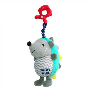 Baby Mix Detská plyšová hračka s hracím strojčekom Baby Mix Ježek modro-šedý, Plyš 24 cm