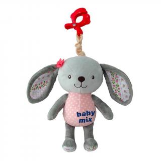Baby Mix Detská plyšová hračka s hracím strojčekom Baby Mix Králik, Plyš 24 cm