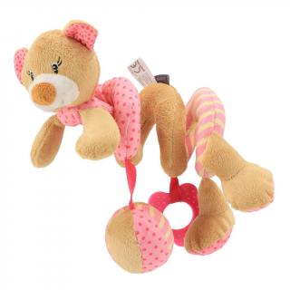 Baby Mix Špirála na postieľku mevedík ružový Plyš 51 cm