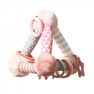 BABY ONO Edukačná hračka Baby Ono pyramída Tiny Yoga pink , Plyš 22x19x22 cm
