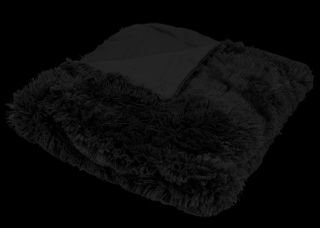 Bellatex Luxusná deka s dlhým vlasom  ČIERNY  Polyester, 150x200 cm