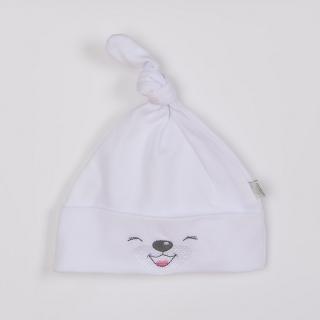 BOBAS FASHION Bavlnená dojčenská čiapočka Lucky biela 100% bavlna 68 (4-6m)