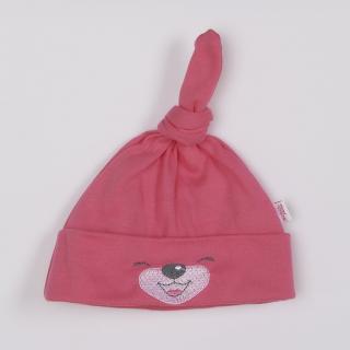 BOBAS FASHION Bavlnená dojčenská čiapočka Lucky tmavo ružová 100% bavlna 68 (4-6m)