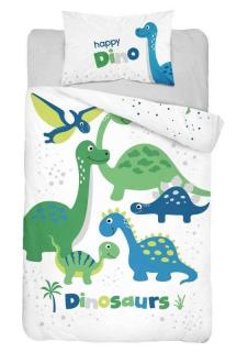 DETEXPOL Bambusové obliečky do postieľky Dinosaurus blue Bavlna, Bambus, 100/135, 40/60 cm