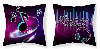 DETEXPOL Obliečka na vankúšik Music  Polyester, 40/40 cm