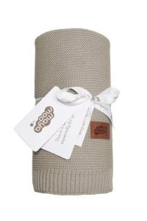 DETEXPOL Pletená deka do kočíka bavlna bambus béžová Bavlna/Bambus, 80/100 cm