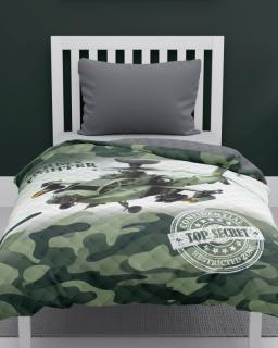 DETEXPOL Prehoz na posteľ Army vrtuľník  Polyester, 170/210 cm