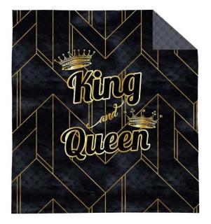 DETEXPOL Prehoz na posteľ King and Queen gold Polyester, 170/210 cm