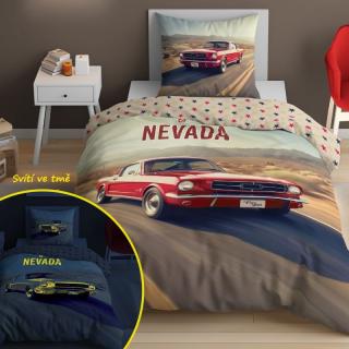 DETEXPOL Svietiace obliečky Mustang  Bavlna, 140/200, 70/80 cm