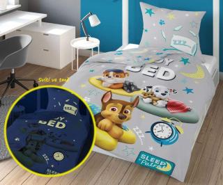 DETEXPOL Svietiace obliečky Paw Patrol sleep Bavlna, 140/200, 70/80 cm