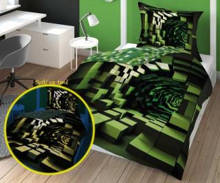 DETEXPOL Svietiace obliečky Tunel Bavlna, 3D svítící 140/200, 70/80 cm