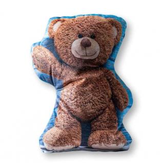 DETEXPOL Tvarovaný mikroplyšový vankúšik Macko Polyester, 32x24 cm
