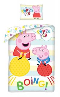 HALANTEX Obliečky Peppa Pig Boing  v látkovom vaku Bavlna, 140/200, 70/90 cm