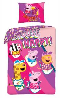 HALANTEX Obliečky Peppa Pig happy Bavlna, 140/200, 70/90 cm