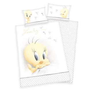 HERDING FLANELOVÉ Obliečky do postieľky Looney Tunes Tweety BIO Bio Bavlna Flanel, 100/135, 40/60 cm
