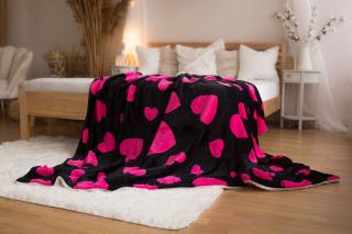 JERRY FABRICS Deka mikroplyš s baránkom Srdce  Polyester, 140/200 cm