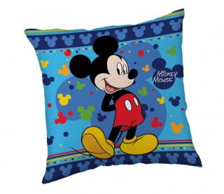 JERRY FABRICS Mikroplyšový vankúšik Mickey Blue Polyester, 40/40 cm