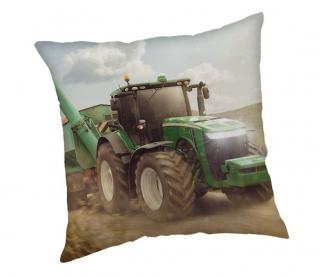 JERRY FABRICS Obliečka na vankúšik Traktor green Polyester, 40/40 cm