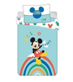 JERRY FABRICS Obliečky do postieľky Mickey rainbow Bavlna, 100/135, 40/60 cm