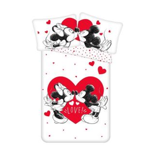 JERRY FABRICS Obliečky Mickey a Minnie Love and heart Bavlna, 140/200, 70/90 cm