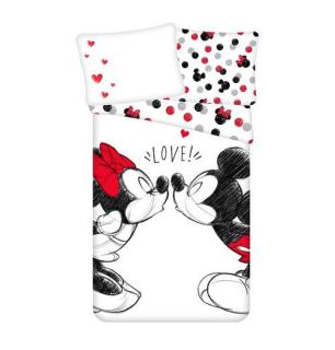JERRY FABRICS Obliečky Mickey a Minnie Love and kiss Bavlna, 140/200, 70/90 cm
