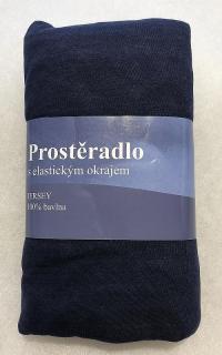 JERRY FABRICS Plachta Jersey Tmavo Modrá Bavlna 90/200 cm