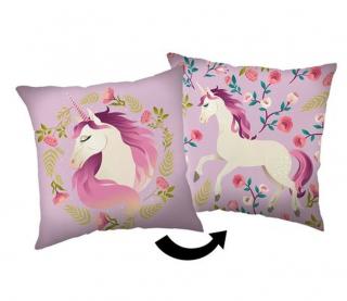 JERRY FABRICS Vankúšik Jednorožec Flowers Polyester, 40/40 cm