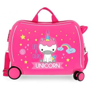 JOUMMABAGS Detský kufrík na kolieskach Roll Road Little Me Unicorn Pink MAXI ABS plast, 50x38x20 cm, 34 l