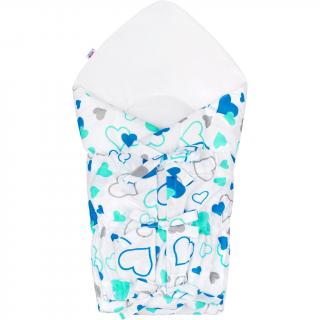 Klasická šnurovacia New Baby Zavinovačka  modré srdiečka Bavlna/Polyester 70x70 cm