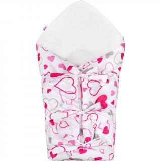 Klasická šnurovacia New Baby Zavinovačka  ružové srdiečka Bavlna/Polyester 70x70 cm