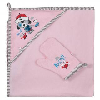 Koala Dojčenská osuška s žinkou ružová Bavlna/Polyester 90x90 cm
