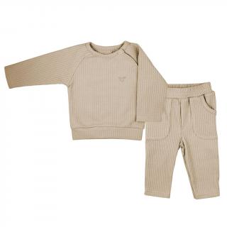 KOALA Kojenecké tričko s dlohým rukávem a tepláčky Bello beige Bavlna/Elastan 62 (3-6m)