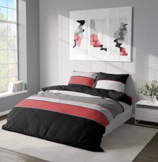 Kvalitex DELUX bavlnené obliečky KYOTO čierne černé bavlna 140/200, 70/90 cm