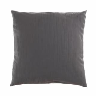 Kvalitex Luxusná Mušelínová obliečka na vankúšik tmavo sivá  Bavlna Mušelín, 40/40 cm