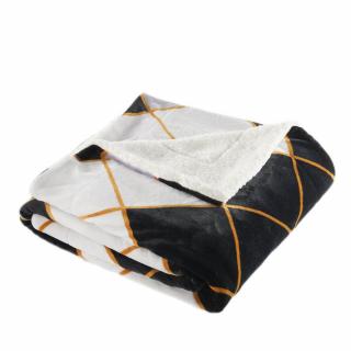 Kvalitex Plyšová deka s baránkom Kosočtvorce  Polyester, 150x200 cm
