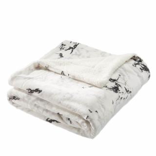 Kvalitex Plyšová deka s baránkom Mramor sivý  Polyester, 150x200 cm