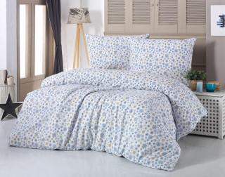 Kvalitex Vianočné obliečky VLOČKY modrobéžové Bavlna, 140/200, 70/90 cm