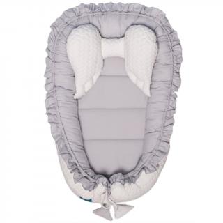 Luxusné hniezdočko pre bábätko Králiček Belisima bielo-sivé Bavlna/Polyester 55x75 cm