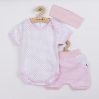 NEW BABY 3-dielna letná bavlnená súprava Perfect Summer svetlo ružová 92 100% bavlna 92 (18-24m)