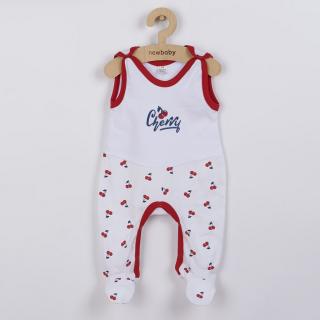 NEW BABY 45395 Dojčenské bavlnené tepláčky Cherry 100% bavlna vel. 80 (9-12m)