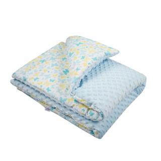 NEW BABY Dětská deka z Minky s výplní modrá Bavlna/Polyester, 80x102 cm