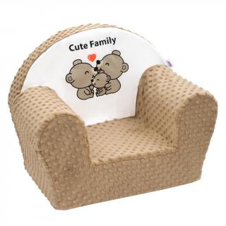 NEW BABY Detské kresielko z Minky Cute Family cappuccino Polyester 42x53 cm