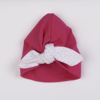 NEW BABY Dievčenská čiapočka turban For Girls dots 100% bavlna 74 (6-9m)