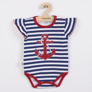 NEW BABY Dievčenské body s krátkym rukávom Marine 56 100% Bavlna 56 (0-3m)