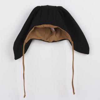 NEW BABY Dojčenská bavlnená čiapka s uškami Favorite čierna Bavlna/Elastan 86 (12-18m)