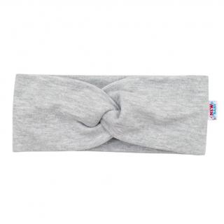 NEW BABY Dojčenská čelenka Style sivá 37 cm Bavlna/Elastan