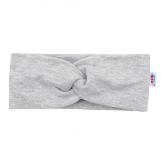 NEW BABY Dojčenská čelenka Style sivá 40,5 cm bavlna,/elastan