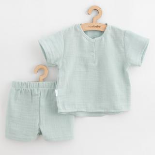 NEW BABY Dojčenská mušelínová súpravička Soft dress mätová 100% bavlna 56 (0-3m)