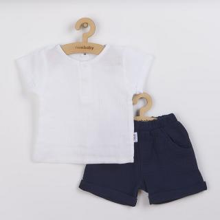 NEW BABY Dojčenská mušelínová súpravička Summer Nature Collection tmavo modrá 56 100% bavlna 56 (0-3m)