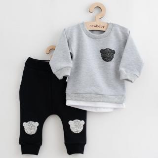 NEW BABY Dojčenská súprava tričko a tepláčky Brave Bear ABS sivá bavlna/elastan 56 (0-3m)